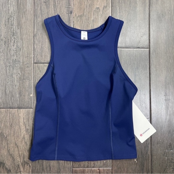Lululemon Nulux Racerback Cropped Run Tank Top Navy Night Sea NWT Women’s Size 6 - Picture 1 of 6